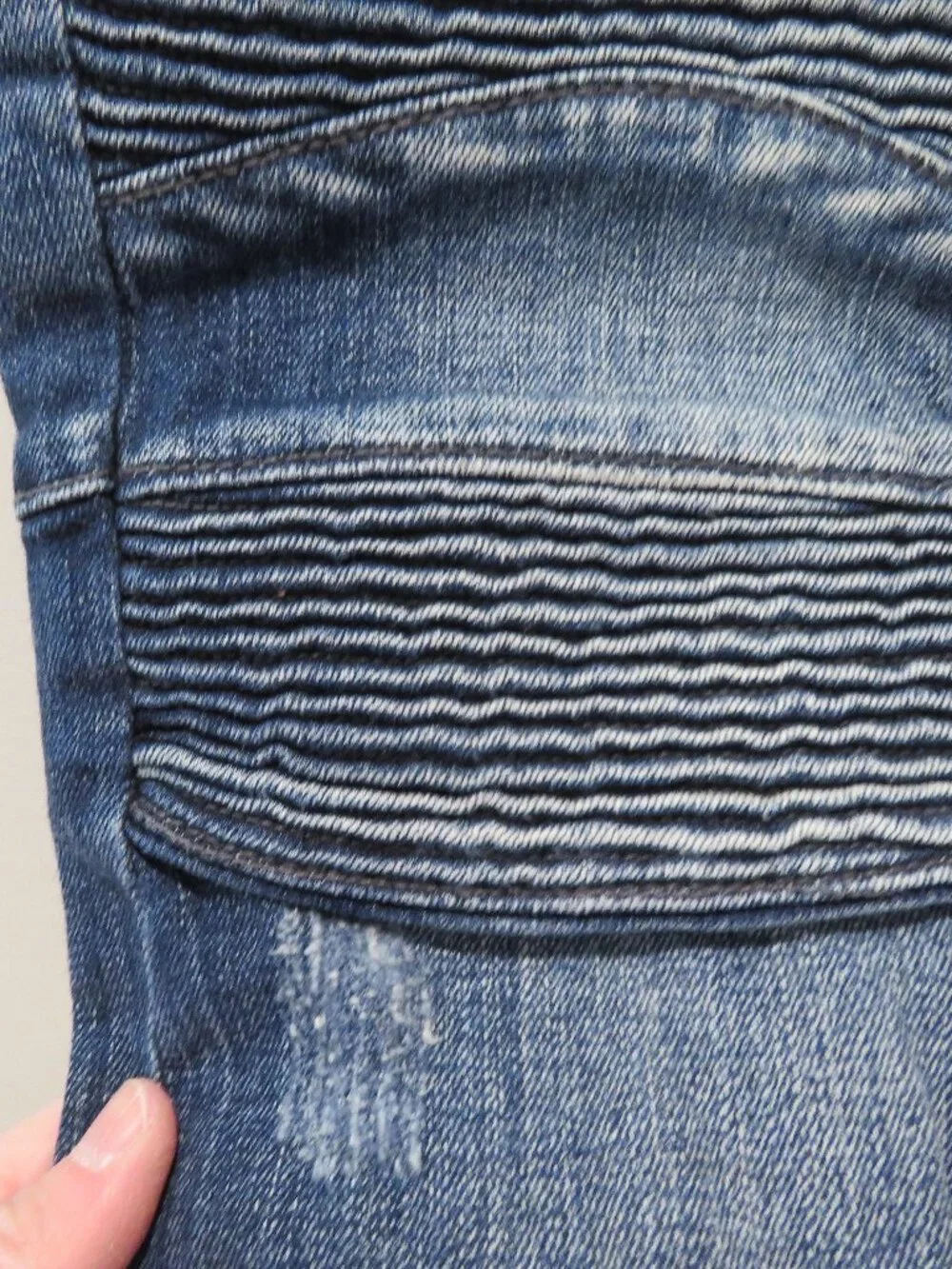 ROCK REVIVAL Daviday Moto Stretch Distressed Jeans Blue Denim Size 29 Western